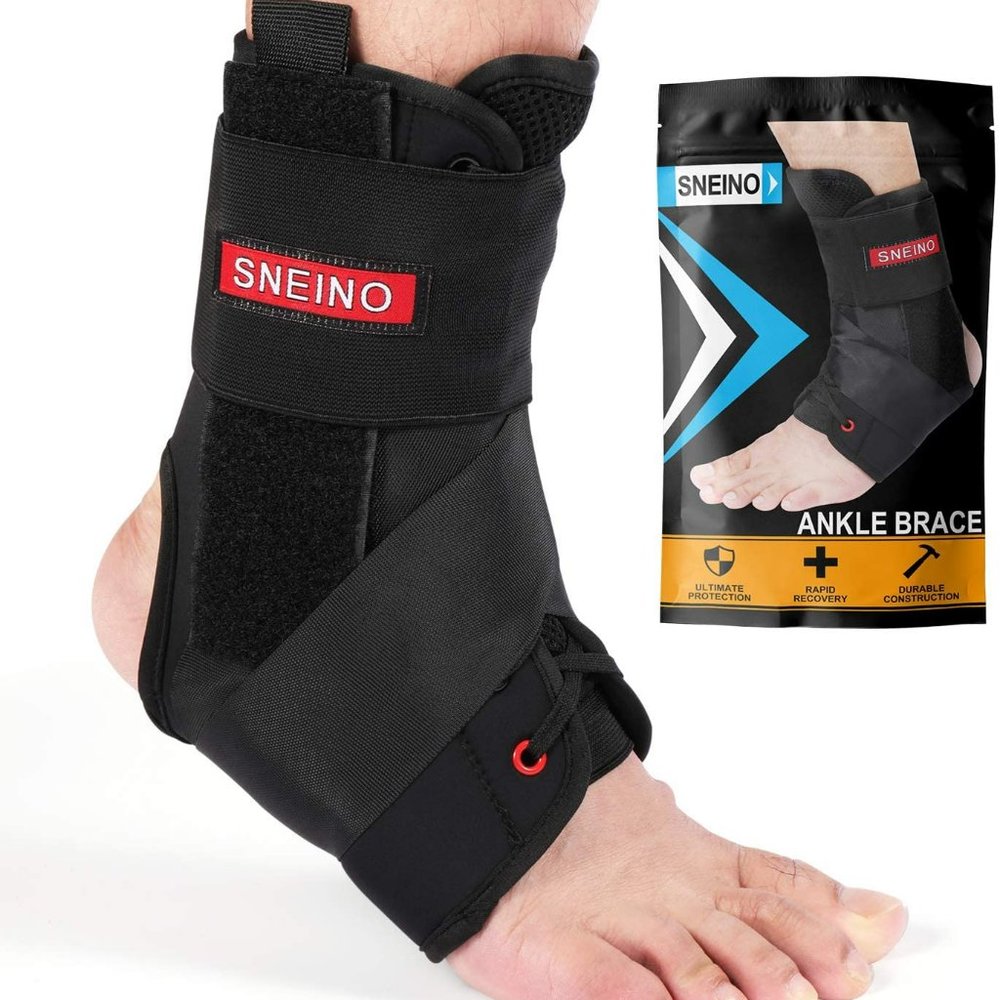 SNEINO Ankle Brace for Women & Men - Lace Up Adjustable Breathable Ankle Support